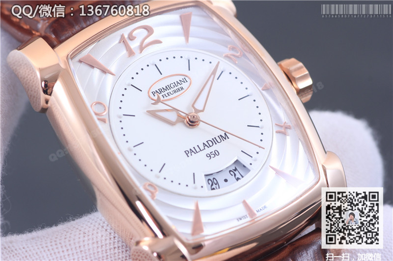高仿帕玛强尼手表- Kalpa系列PFC124-1000301自动机械腕表 玫瑰金表壳 白色字面